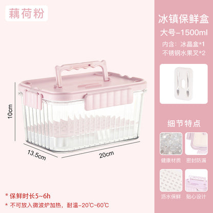 A summer mobile small refrigerator fresh-keeping box for fruit outings, elementary school student bento box with built-in ice box, cold food box