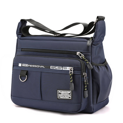 A Large capacity men's bag, shoulder bag, waterproof and wear-resistant backpack, multi-pocket business bag, business and leisure men's messenger bag.