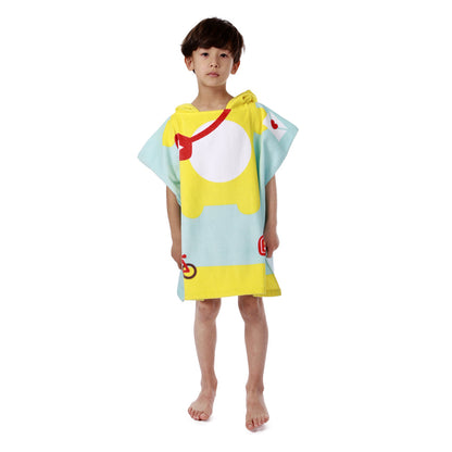 A children's bathrobe in stock, Amazon's best-selling European and American cartoon wearable shower towel, extended pure cotton hooded cape  100% cotton 0.34kg