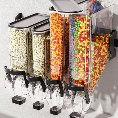 A Wall Mount Dispenser Nut Candy Chocolate Beans Gravity Food Box Deposit Pin Clear Plastic Gravity Jar