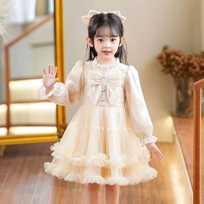 Vestido de princesa para niña, vestido de primavera, nuevo vestido de niña de estilo extranjero, vestido de primavera para niños, vestido de primavera para niños, 0,4 kg 