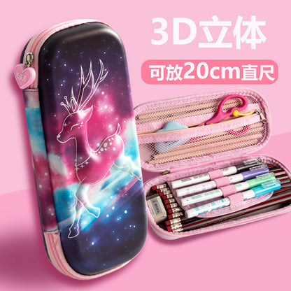 A Korean girls&#039; pencil case creative EVA girls&#039; heart stationery bag large-capacity pencil case for male and female primary school students