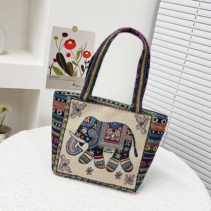 double sided embroidery printed bag