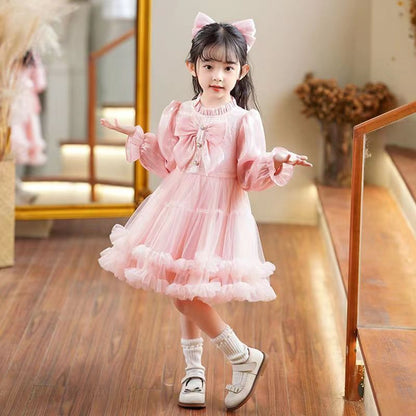 Girl Princess Dress Spring Dress New Little Girl Foreign Style Spring Children&#039;s Dress Spring Children&#039;s Dress Dress 0.4kg