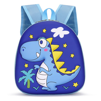 Mochila infantil de dibujos animados en 3D tridimensional, nueva mochila pequeña para clase de jardín de infantes, mochila de cáscara de huevo de dinosaurio linda de moda 