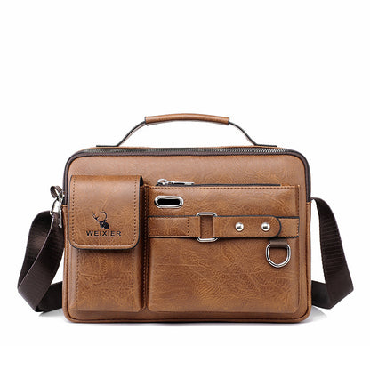 A Cross-border men's shoulder messenger bag business commuter men's shoulder bag high-end boys satchel men's bag