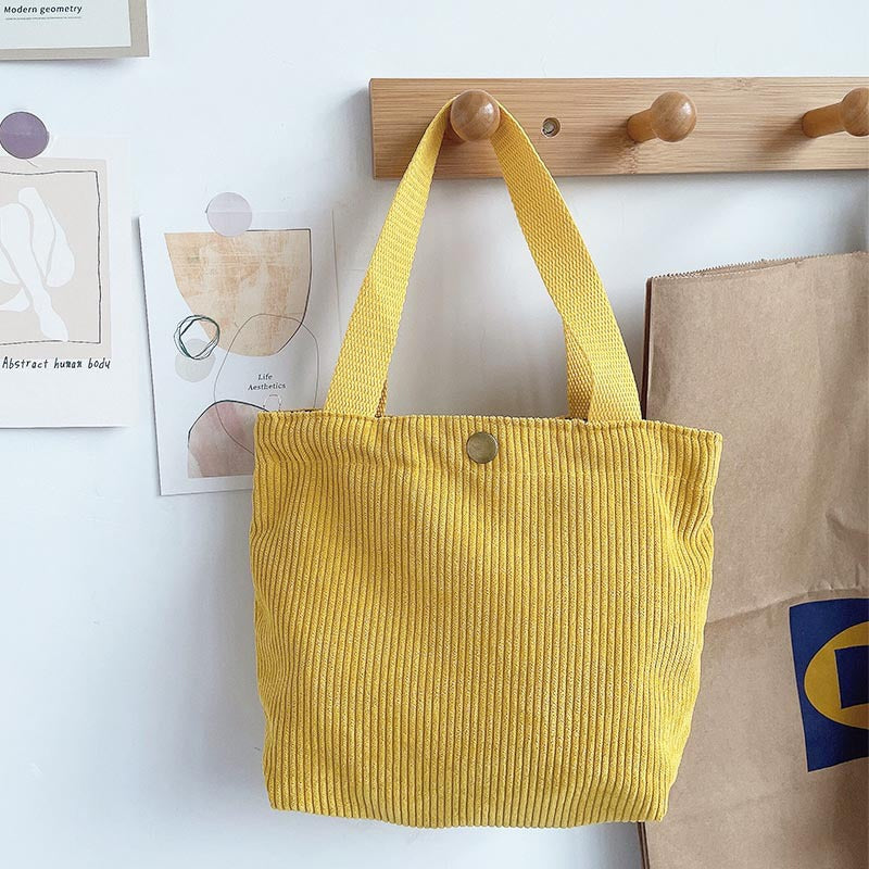 Bolso pequeño, neceser, bolsa de pana para el almuerzo, bolsa de compras