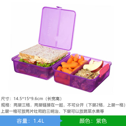 Una caja de sándwich portátil de Sistema importada de Nueva Zelanda, caja de pan para el desayuno, caja de fruta, caja de ensalada bento 