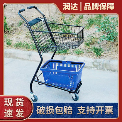 A herringbone foot shopping cart supermarket trolley folding trolley with stool shopping cart wholesale