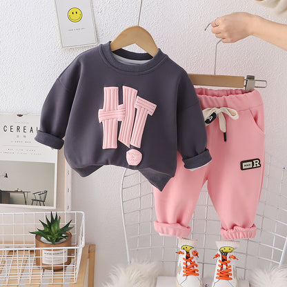 A children's sweater set boys' spring new foreign style fashionable boys' baby spring and autumn children's spring two-piece set