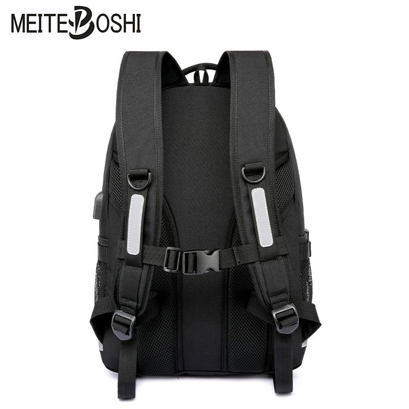 A Multi grid Large Capacity Backpack Cross border Fashion Simplicity Student School Bag Heat Transfer Oxford Cloth Casual Backpack