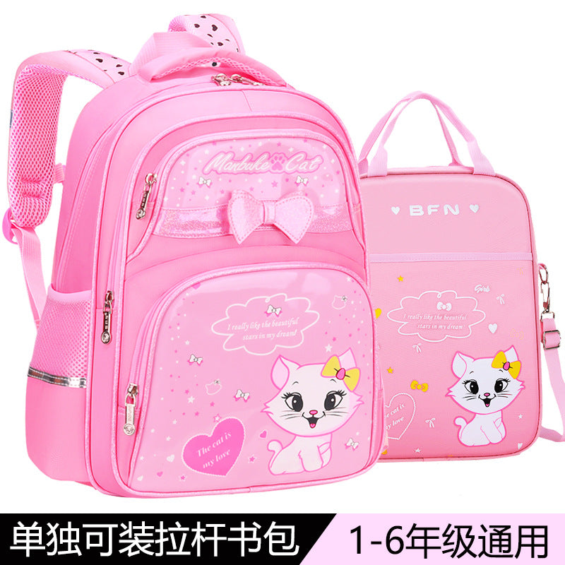 A elementary school student's school bag, girl's six wheeled climbing ability, children 2nd to 6th grade, 5 large capacity waterproof, reducing weight for 7-12 years old