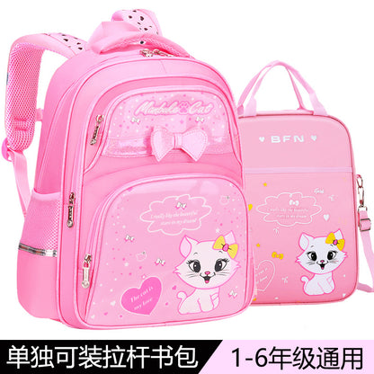 A elementary school student's school bag, girl's six wheeled climbing ability, children 2nd to 6th grade, 5 large capacity waterproof, reducing weight for 7-12 years old