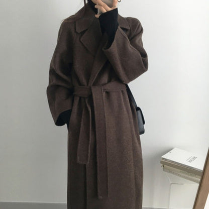 A Korean woolen coat women's autumn and winter new small medium and long French wool woolen coat