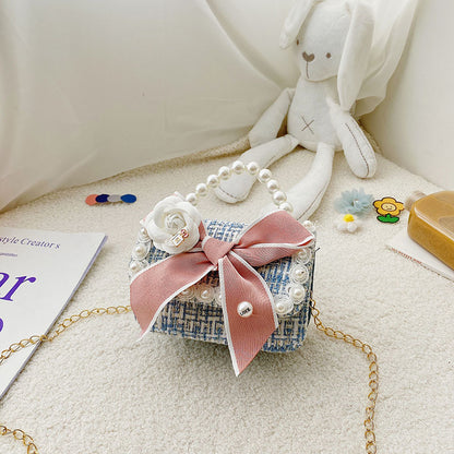 Princess, Fragrance, Chain Bag, Baby, Pearl Accessories, Hand Bag, Cute Bow Girl, Shoulder Bag