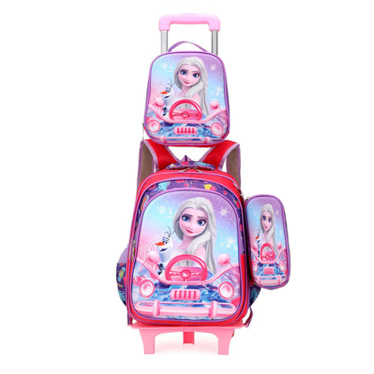 Cross border elementary school student backpack, lunch bag, pencil case, 3-piece set, children's backpack, backpack, spine protection cartoon backpack with reduced load