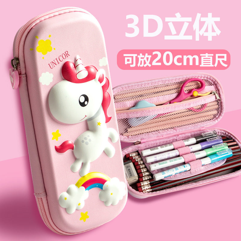 A Korean girls&#039; pencil case creative EVA girls&#039; heart stationery bag large-capacity pencil case for male and female primary school students