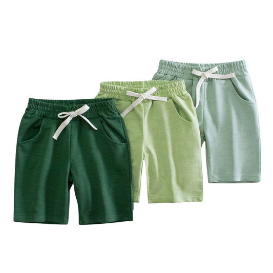 A 27kids Children's Wear 2024 Summer New Boys' Middle Pants Solid Color 50% Children's Pants Cross border Wholesale