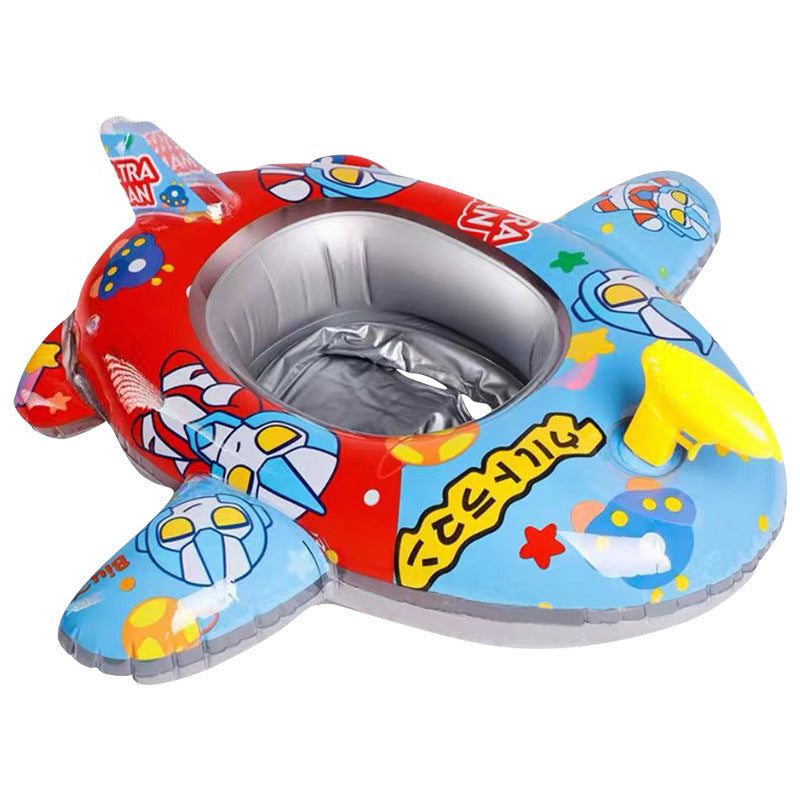 A internet celebrity with water gun airplane seat circle, children's swimming circle, cute cartoon baby water seat circle, inflatable swimming circle