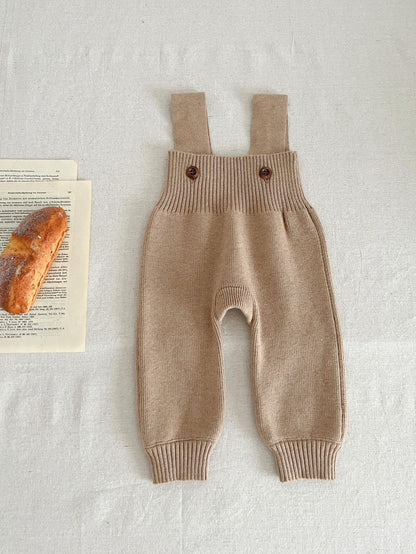 A ins style baby autumn knitted overalls Korean version infant onesie male and female baby foreign style knitted pants