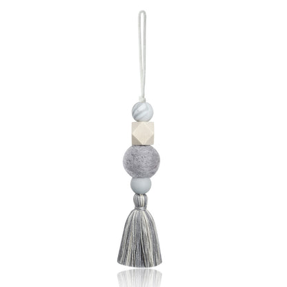 A perfume fragrance expanding car pendant Silicone bead wood bead felt ball cotton thread tassel creative hand woven car pendant