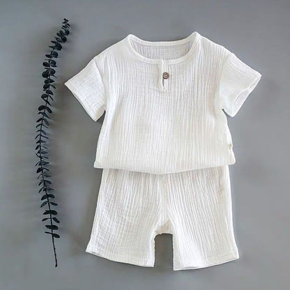 Internet famous children's clothing, boys and girls, baby short sleeved summer clothing set, cotton 2023 new children's summer clothes