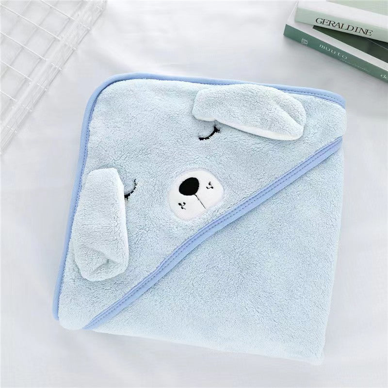 Capa bordada para niños, toalla de baño de dibujos animados, toalla de baño absorbente para bebé, linda toalla de baño de 0,32 kg 