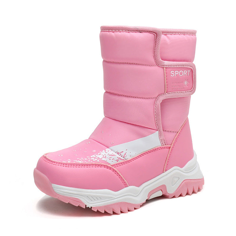 Botas de terciopelo para niñas, botas altas de invierno para niñas, gruesas, para nieve, para niños pequeños, medianos y grandes, botas de algodón, botas de nieve nuevas 