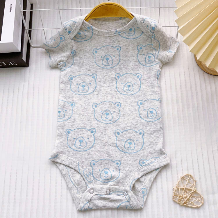 Summer newborn jumpsuit, baby short sleeved triangle climbing, men's and women's cartoon climbing clothing, wholesale of foreign trade children's clothing