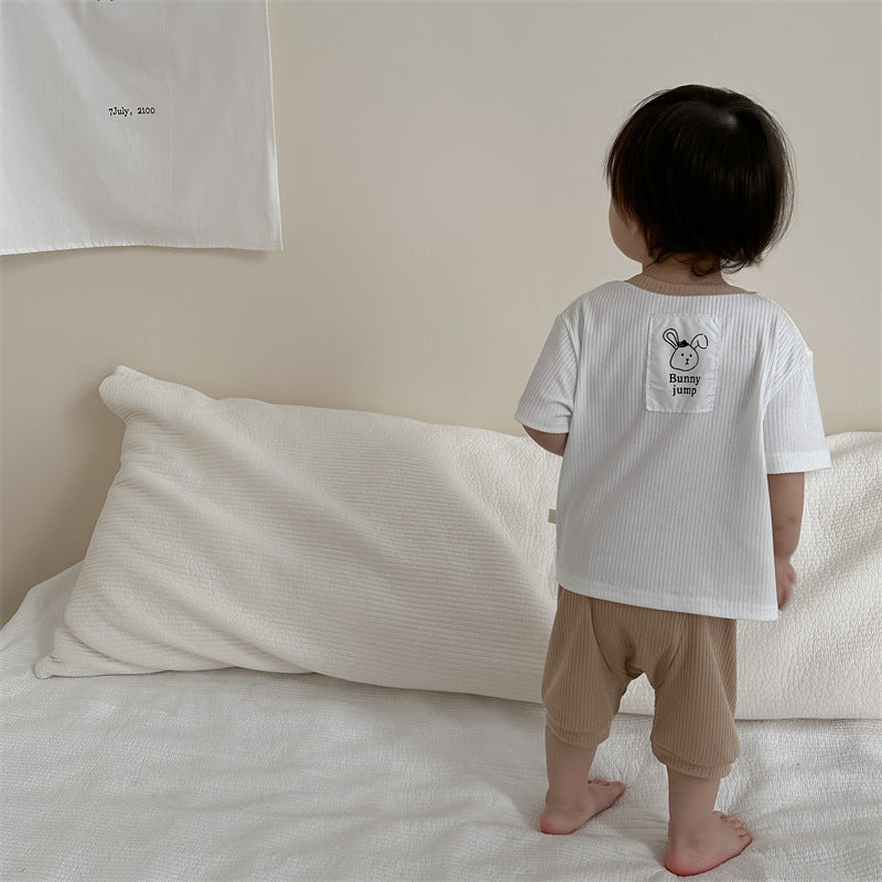 A baby clothing summer thin Korean version children's clothing 2024 summer new product children's two-piece summer clothing baby set