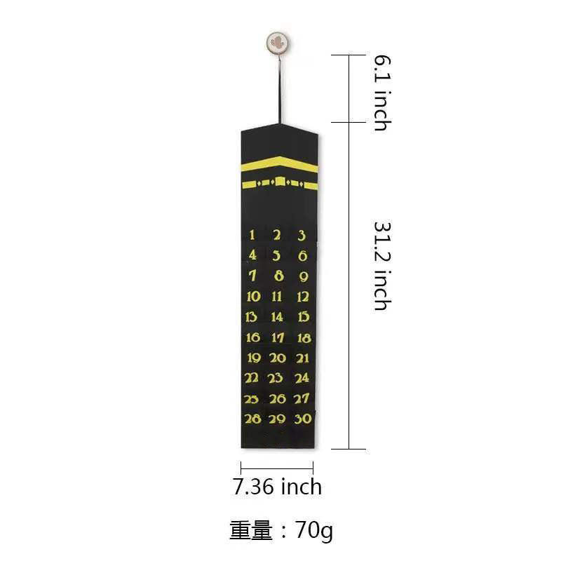Calendario colgante de tela de fieltro Calendario de cuenta regresiva Regalo para niños Colgante 70g 