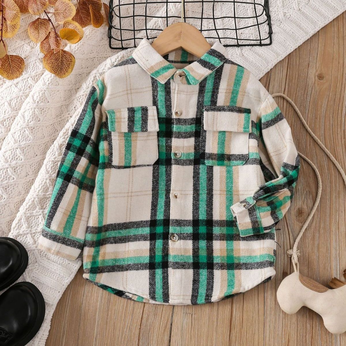 A kids wear cross-border foreign trade popular children's clothing boys and girls multi-colored plaid long-sleeved tops, spring and autumn shirts