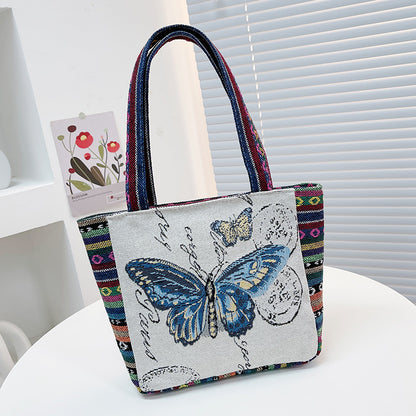 double sided embroidery printed bag