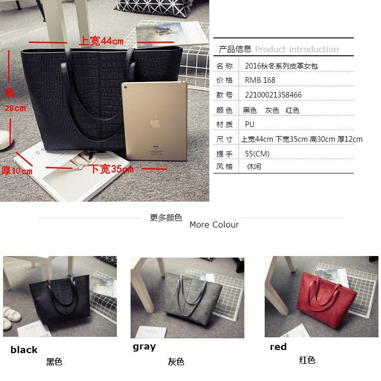 A textured bag women's summer high sense 2024 new portable tote bag black waterproof handbag large capacity