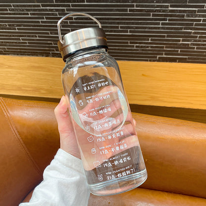 A 0WYV1000ml Household Large Capacity Water Bottle Portable for Men and Women with Filtered Tea Making Cup Fashionable Graffiti Heat Resistant Glass BOTTLES