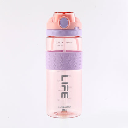 A Summer High Beauty Outdoor Fitness Portable Plastic Cup Customized Cup Student Wholesale Sports Water Cup Space Cup