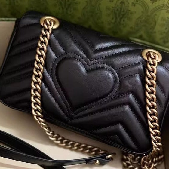 A 2024 new marmont love marmont mini leather wavy chain bag shoulder oblique span women's bag