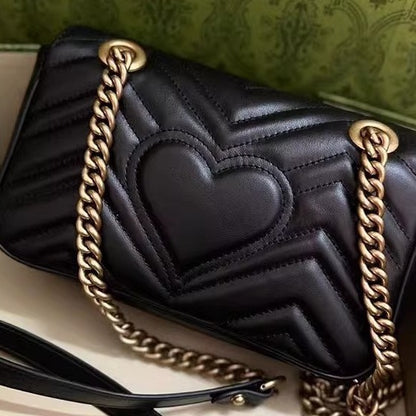 A 2024 new marmont love marmont mini leather wavy chain bag shoulder oblique span women's bag