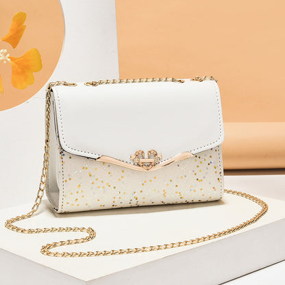 Chain crossbody bag for women, shoulder bag with sequins