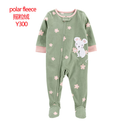 A manufacturer fleece foot climbing clothes long-sleeved onesies baby going out clothes baby Romper pajamas