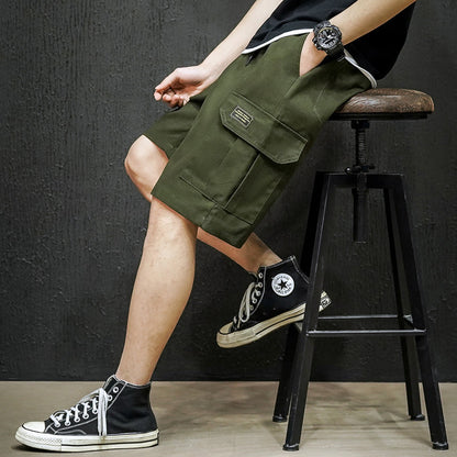 A Lianxu Men's Wear|2024 Summer Casual Cropped Pants Men's Shorts Workwear style loose plus-size shorts men's trend