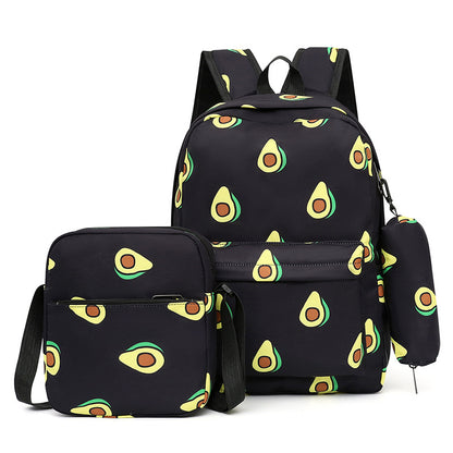 A children&#039;s colorful large-capacity fashion shoulder bag three-piece leisure sports bag three-in-one travel bag