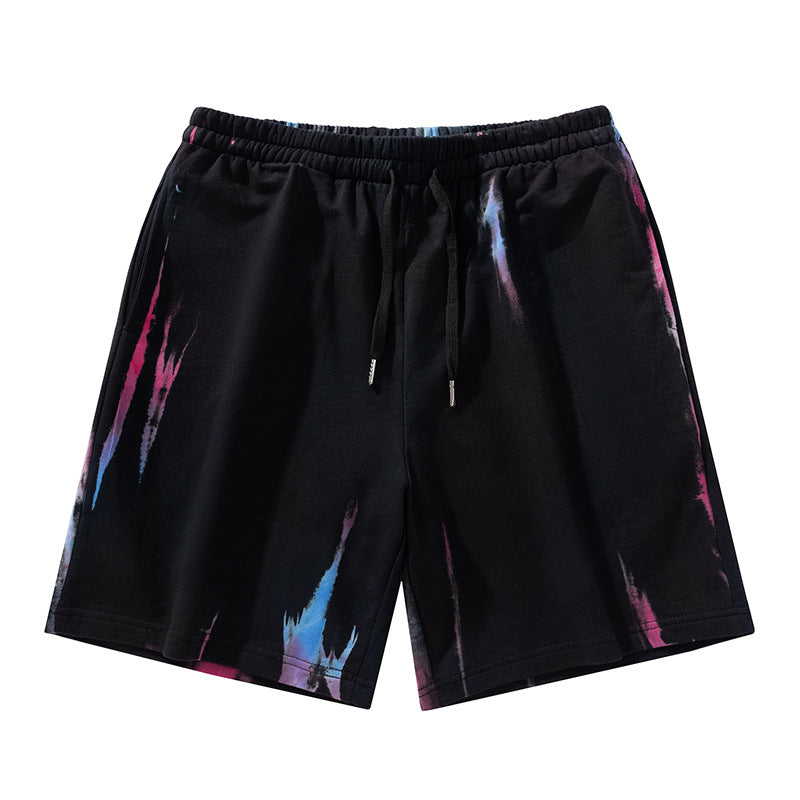 A summer new gradient tie-dye shorts for men and women loose ins hip-hop casual beach couple pants