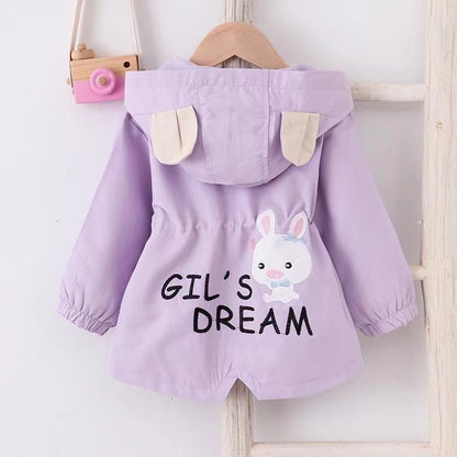 A girls' coat spring medium and small children's trench coat new girls' coat spring and autumn baby girls' clothing tops trendy