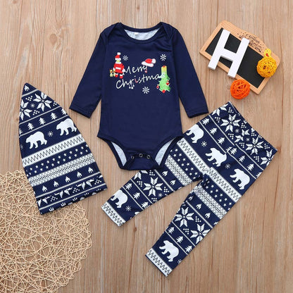 New autumn and Christmas parent-child outfits from Europe and America, full home printed long sleeved sets, home clothing, and family pajamas