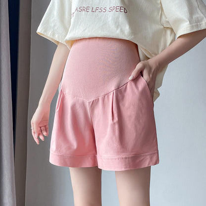 A Pregnant women's summer new ice silk A-shaped summer shorts loose and thin can be worn outside, bottomed wide-leg pants, safety pants