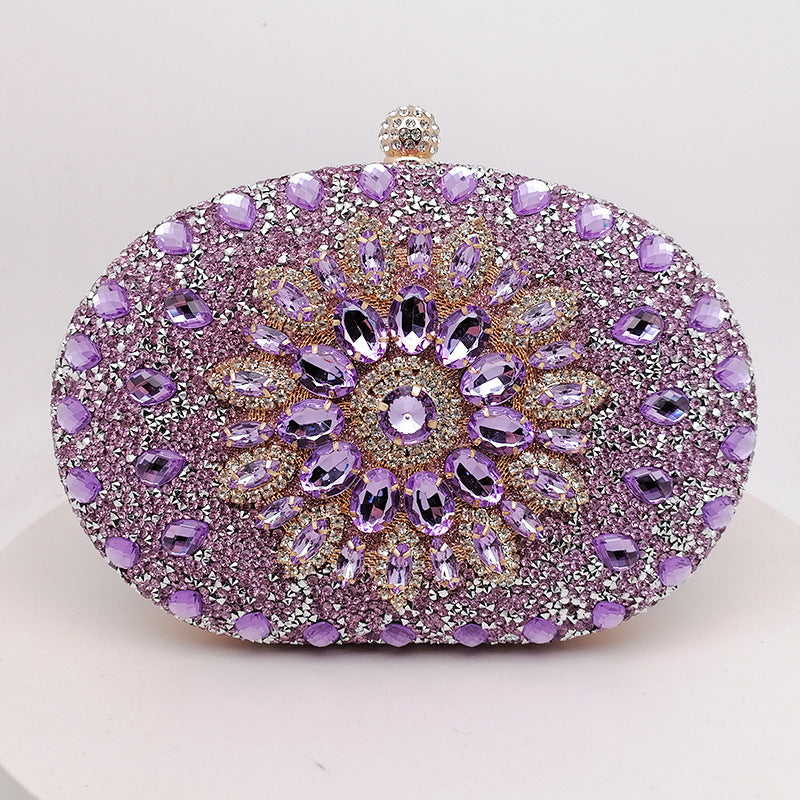 A Cross-border explosion Sunflower dinner bag Fashion banquet clutch bag Dress evening bag Diamond bag European and American party bag