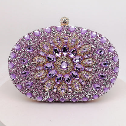 A Cross-border explosion Sunflower dinner bag Fashion banquet clutch bag Dress evening bag Diamond bag European and American party bag