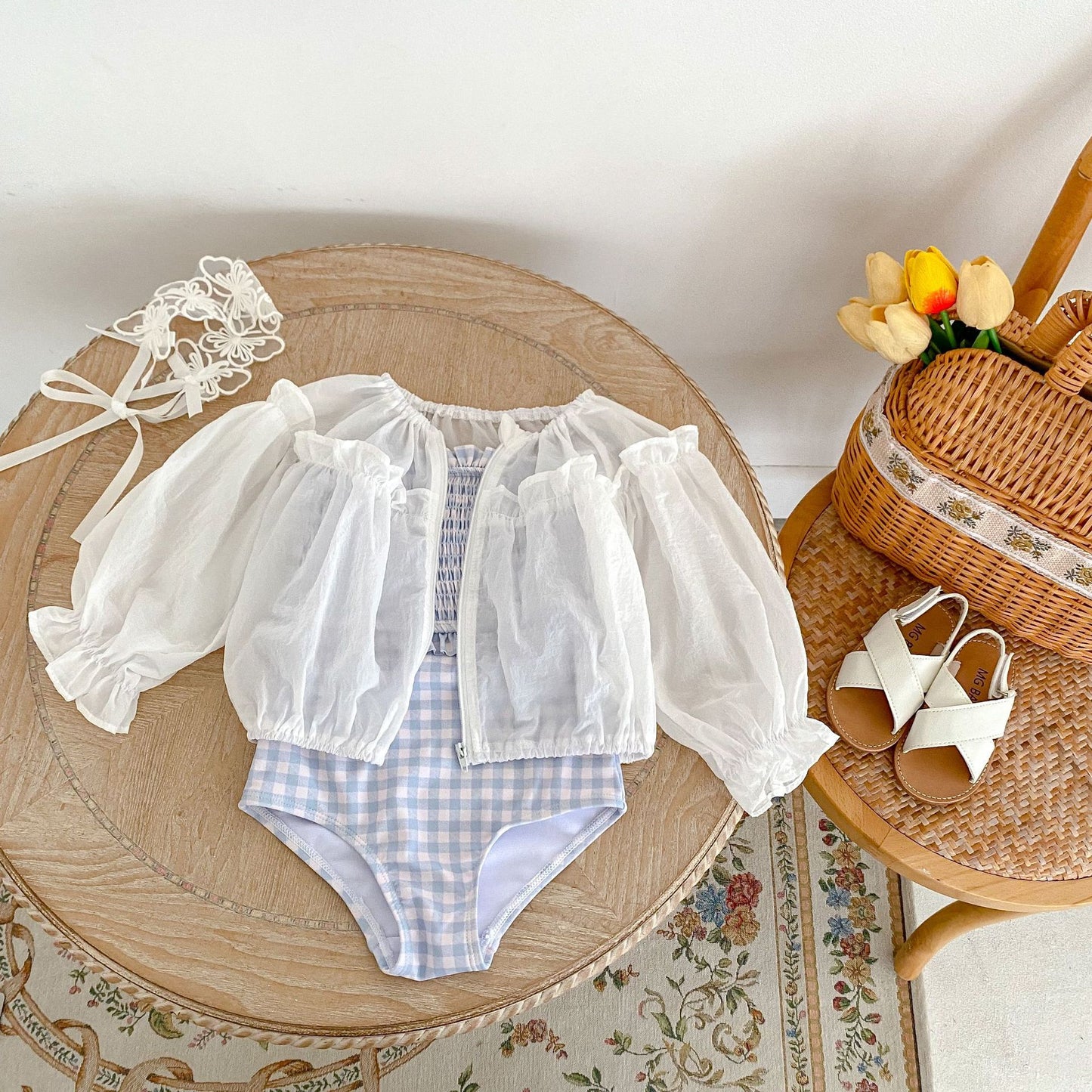 Traje de baño para niña Engel Traje de baño de tirantes a cuadros para bebé de un año Vestido de verano para niños Mono de playa de verano 