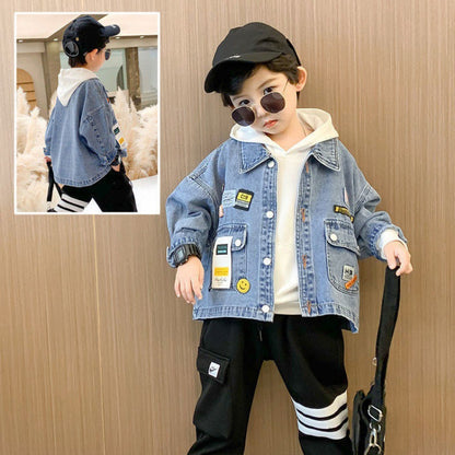 Children&#039;s clothing and children&#039;s jackets spring and autumn boys&#039; jeans new children&#039;s cartoon baby jacket tide 0.3KG